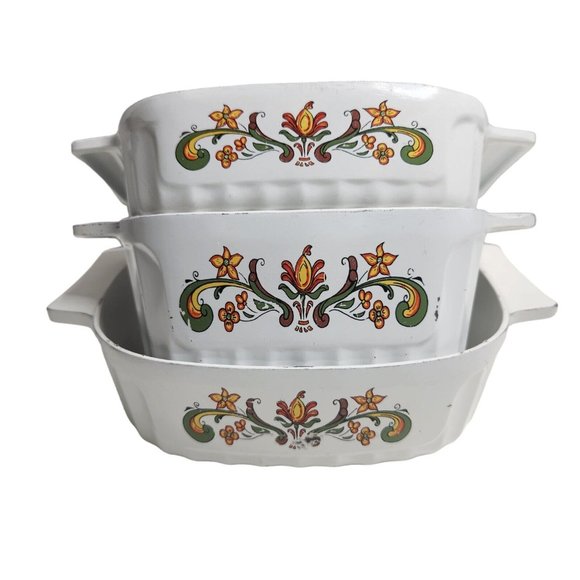 Vintage 3-Piece Nordic Ware Cast Bake Ware Casserole 2 Qt Bundt 1 1/2 Qt 1 Qt - Picture 2 of 15